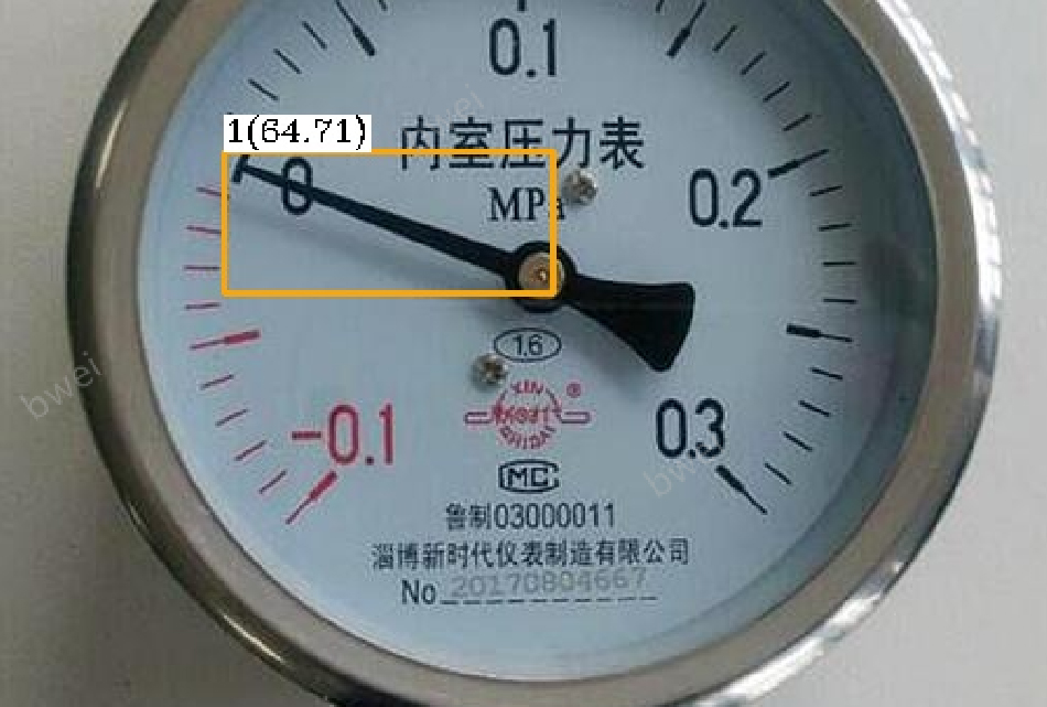 单指针均匀刻度表盘读数识别