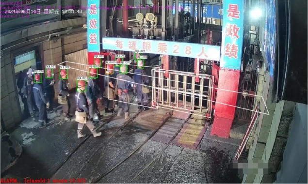 矿山罐笼人员超限识别