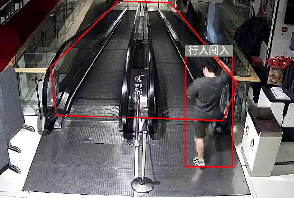 扶梯行人逆行识别