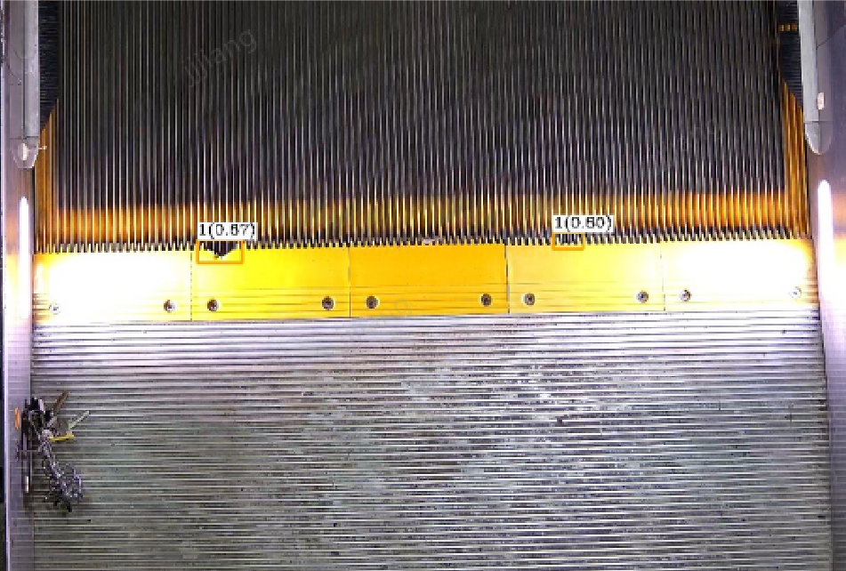 Escalator Step Plate Damage Detection